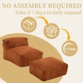 thumbnail image 5 of CQSXDA Large Memory Foam Bean Bag Chair Corduroy with Ottoman for Living Room, Bedroom, and Balcony Use, Orange, 5 of 17