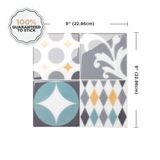 Smart Tiles Peel and Stick Backsplash, 5 Adhesive Tiles, Vintage Multicolored, 9"x9"