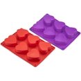 thumbnail image 2 of 4 Pack 6 Holes Heart Shaped Silicone Mold for, 2 of 4