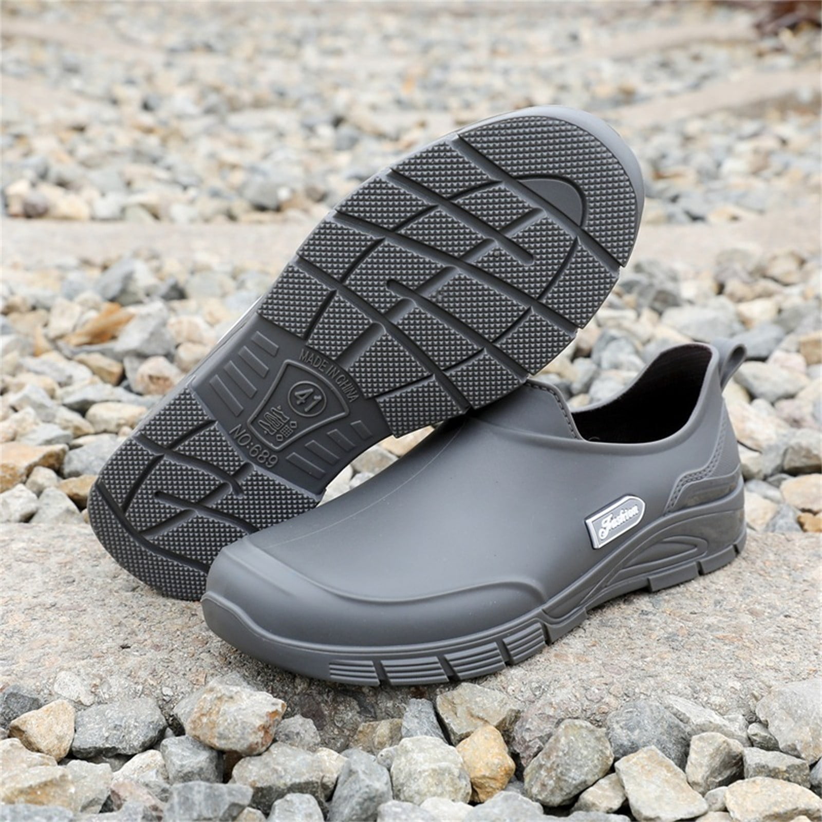 XIMIN Mens Gardening Boots Clogs Mud Rubber Work Shoes Chef