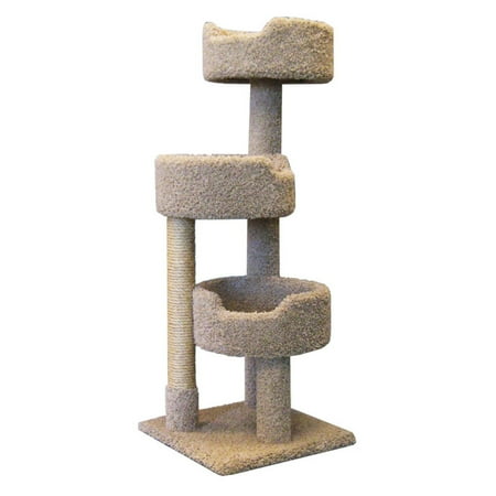 UPC: 0818957011754 | New Cat Condos 52-in Cat Tree & Condo Scratching Post Tower  Beige