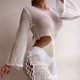 thumbnail image 4 of Vestido Para Cubrir Bikini Ahueca hacia fuera el traje de baño Cubrir la playa europea Ropa de protección solar Cgtredaw para Mujer Blanco T XXL, 4 of 7