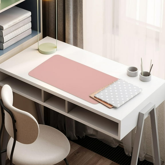 PAMINGONO Home Desk Mat Pink Artificial Leather 1Pcs For Traveling