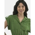 thumbnail image 5 of Time and Tru Women's Utility Shirt Dress, Sizes XS-XXXL, 5 of 6