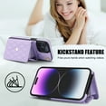 thumbnail image 3 of Designed for iPhone 16 Pro Wallet Case with Shoulder Strap and Wrist Strap, Elegant Stand PU Leather Credit Card Holder Magnetic Clasp Slim Phone Cover, RFID Blocking, Violet, 3 of 9