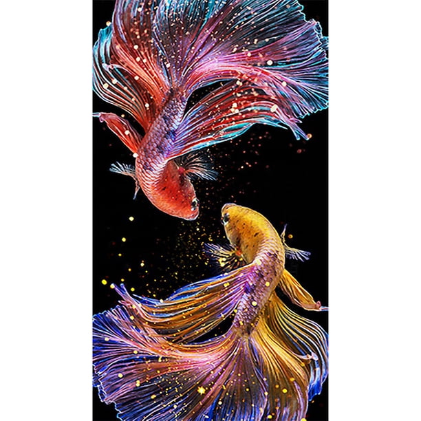 (ZQ167) Resina Con Doble Serie Koi Diamante 30x60CM