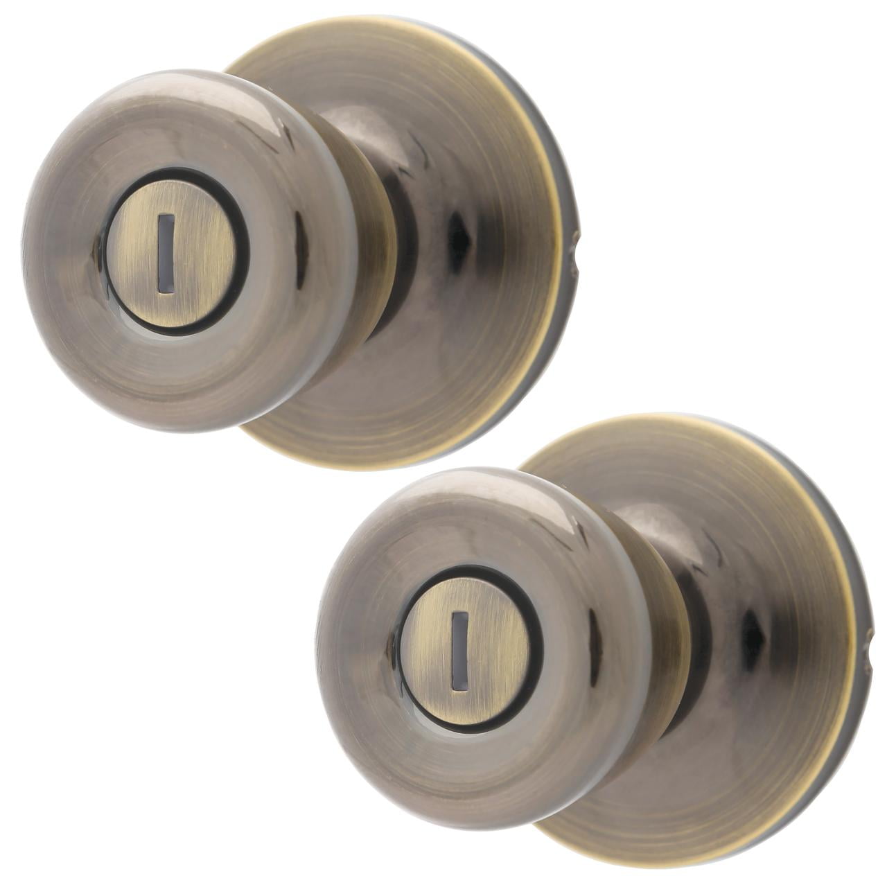 Lokhaus Privacy Tulip Doorknob Antique Brass 2 Count