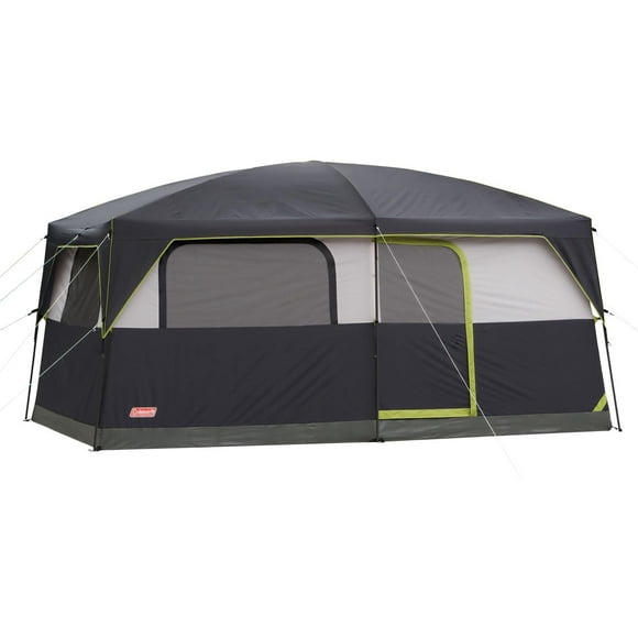 Coleman 9-Person Prairie Breeze Lighted Cabin Camping Tent, Grey