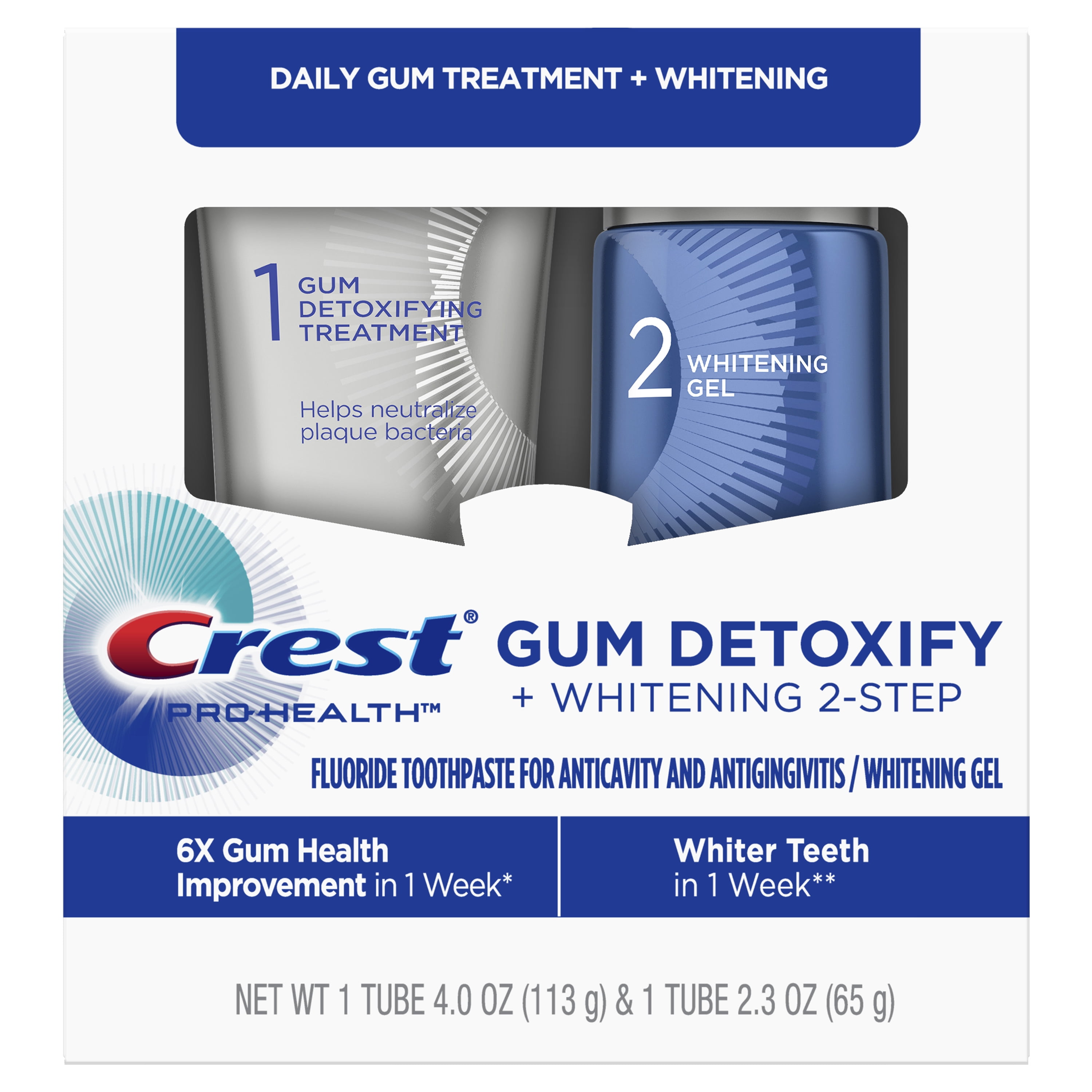 Crest ProHealth Gum Detoxify + Whitening Two Step Toothpaste, 4.0 Oz
