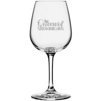 Queen Of Shenanigans St Patrick's Day Etched 12.75oz All Purpose Libbey Wine Glass