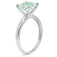 thumbnail image 2 of 0.5 ct Princess Cut Simulated Green Diamond Solitaire 18K White Gold Womens Engagement Ring, 2 of 3