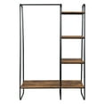 thumbnail image 6 of Garment Rack with 5 Shelves & Hanging Rod, Clothes Rack with Metal Frame and Wood Shelves, Freestanding Closet Organizer Storage Rack for Bedroom Entryway, 100*40*150cm, Black, 6 of 8