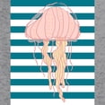 thumbnail image 3 of CafePress - Blue White Bold Stripes Hand Drawn Jellyfish Zip H - Zip Hoodie, Classic Hooded Sweatshirt with Metal Zipper, 3 of 4