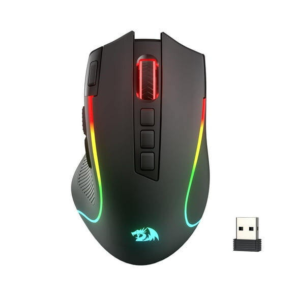 Redragon M612 PRO RGB Gaming Mouse, 8000 DPI Wired/Wireless Optical Mouse with 9 Programmable Buttons &amp; 7 Backlit Modes, BT &amp; 2.4G Wireless, Software Supports