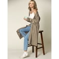 thumbnail image 5 of Made by Johnny Women's Casual Cozy Braided Open Front Long Pocket Cardigan Sweater S TAUPE, 5 of 6