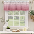 thumbnail image 3 of Pink Ombre Valances for Windows, Decorative Rod Pocket Window Valance Curtains, Farmhouse Vintage Wooden Striped Short Curtain Drapes for Kitchen/Bathroom/Living Room, 2 Panels, 60" W x 18" L, 3 of 8
