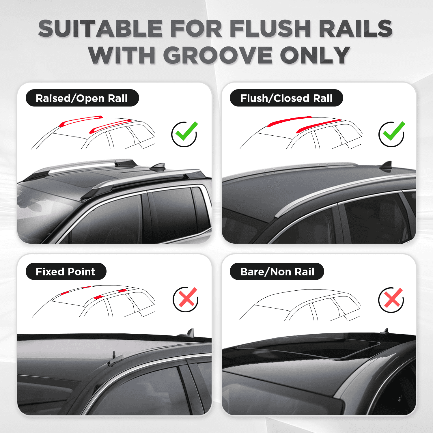 Tanx 52" Universal Crossbars with Locks,  200 lbs Aluminum Roof Rack Cross Bars, RB004