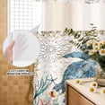 thumbnail image 3 of No Hook Shower Curtain, Sea Turtle Coastal Shower Curtains for Bathroom with See Through Top Window, Vintage Beach Coral Starfish Nautical Waterproof & Washable Bath Curtain Long 72"x78", 3 of 9