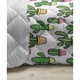 thumbnail image 3 of Cactus Down Alternative Comforter, Abstract Floral Pattern with Vases and Pots Botany Spring Season Cartoon, Microfiber Quilt for All Season, 5 Sizes, Green Brown Marigold, by Ambesonne, 3 of 3