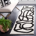thumbnail image 6 of SAFAVIEH Norway Durga Modern Polyester Runner Rug, Ivory/Black, 2'2" x 10', 6 of 8