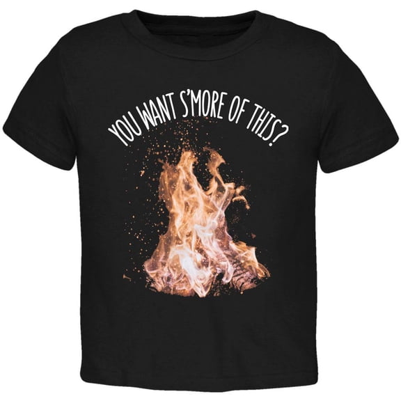 Autumn You Want S'more of This Bonfire Pun Toddler T Shirt Black 2T