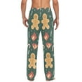 thumbnail image 4 of FORMRS Mens Pajama Pants with Pockets Sleepwear Lounge Bottoms Sizes S-2XL, Brown Christmas Gingerbread, 4 of 7