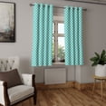 thumbnail image 2 of Ambesonne Geometric Grommet Curtain, Aqua Checked Tile, 50" x 63", Turquoise Ivory, 2 of 6