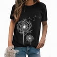 thumbnail image 2 of Paguaki Womens Dandelion Floral T Shirts Crew Neck Short Sleeve Loose Fit Soft Casual Spring Summer Tops Basic Tees, 2 of 4