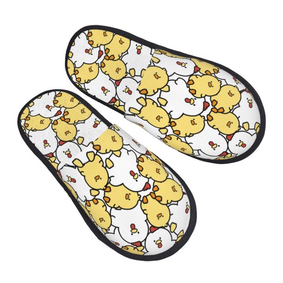 House Slippers for Women Men - Classic Cartoon Cute Chicken Lightweight House Shoes Fuzzy Slippers, Soft Slip-On Cozy House Slippers for Woman Indoor Outdoor