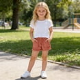 thumbnail image 5 of Frostluinai Girls Lightweight Jean Shorts Casual Baggy Fringe Hem Hot Pants Elastic Waist Comfy Denim Shorts Distressed Washed Jeans with Pocket 4-14Y, 5 of 9