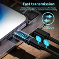 thumbnail image 6 of Hoibon PD 140W USB-C Male to USB-C Female Adapter for iPhone 15 Series, iPad Air/Pro, MacBook, Support Voltage and Power Smart LED Display - Black+Blue, 6 of 9