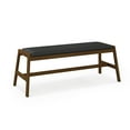 thumbnail image 1 of Costway 1 PCS 50" Long Solid Wood Dining Bench with Faux Leather Padded Seat Rubber Wood Frame, 1 of 10