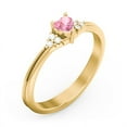 thumbnail image 3 of Birthstone Heart Ring with Shoulder Accents - Pink Tourmaline (October), 3 of 4