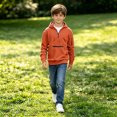 thumbnail image 6 of JAJAHO Cargo Hoodies For Kids Boys Quarter Zip Long Sleeve Hooded Sweatshirts With Zipper Pockets 5-16Y, 6 of 7