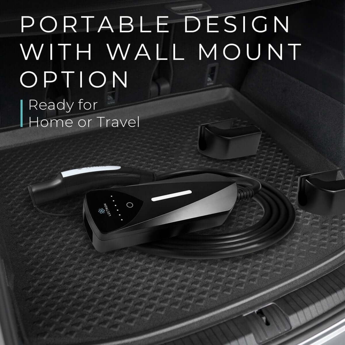 Lectron Level 1/2 (8A to 40A) Tesla NACS Portable EV Charger - Dual-Level Electric Vehicle Charging Station with NEMA 14-50/5-15 Plug - Compatible with All NACS Electric Vehicles