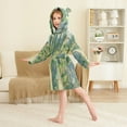 thumbnail image 4 of FORMRS Niños Bathrobe Unisex Hooded Robe Soft Plush Pajamas Sleepwear, Size 2-3T, Art Garden Scene, 4 of 7