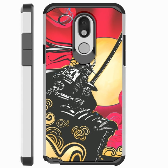 DALUX Hybrid Slim Phone Case Compatible with LG Stylo 5 / Stylo 5 Plus - Red Samurai Cloud
