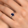 thumbnail image 4 of Gem Stone King 1.56 Cttw PT900 Platinum 900 Blue Sapphire Engagement Ring for Women | Emerald Cut 7X5MM | Gemstone September Birthstone | Wedding Anniversary Promise Ring for Women | Size 5, 4 of 6