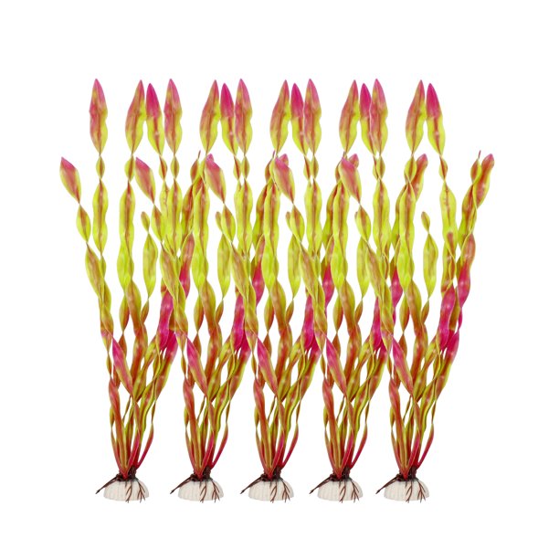 5 Pack Aquarium Plants, Artificial Plastic Fish Tank Plants Decoration