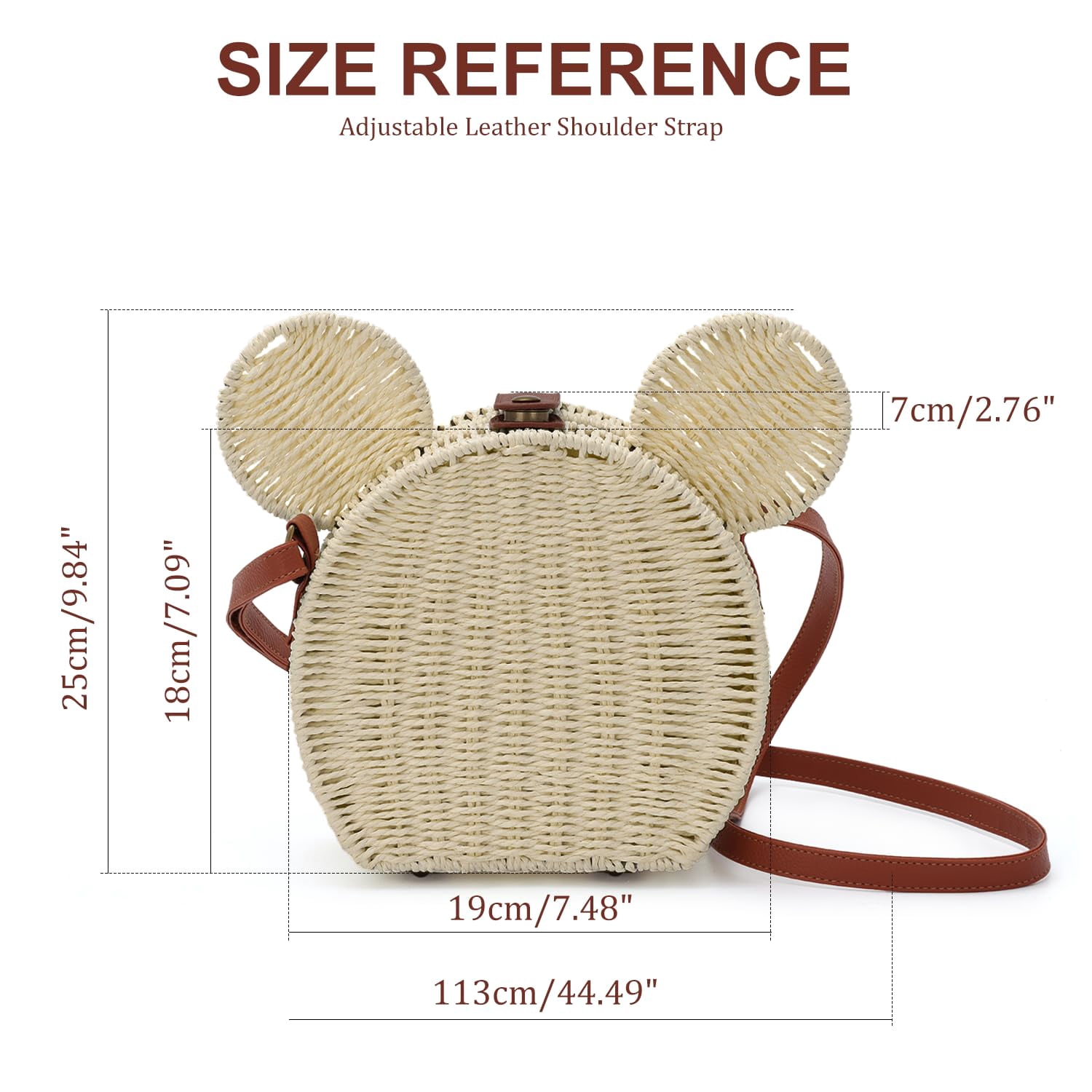 Round Rattan Purse for Women Wicker Crossbody Bag Cute Summer Beach Bag Woven Handbag for Vacation