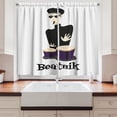 thumbnail image 2 of Ambesonne Drums Kitchen Curtains, Beatnik Wording Cool Drummer, 55"x45", Charcoal Grey White, 2 of 3
