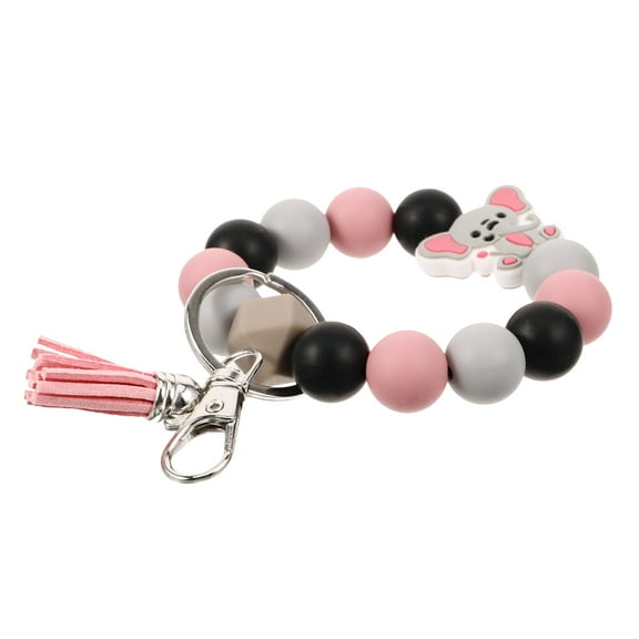 MLINS  Silicone Bead Bracelet Key Titanium Locket Keychains Wrist Band Miss