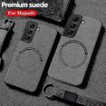 thumbnail image 4 of Funda magnética de piel de ante Yashi para Samsung Galaxy S22 Ultra/s22+/s22 carga inalámbrica Magsafe roja, 4 of 4