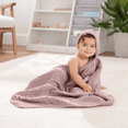 thumbnail image 3 of Comfy Cubs 2 Pack Baby Hooded 9 Layer Muslin Cotton Towel for Kids, Large 32"x 32", Ultra Soft, Warm, and Absorbent. Baby Essentials Bath Towels, Cute Unisex Cover for Girls and Boys (2 Pack, Mauve), 3 of 6