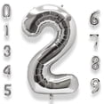 thumbnail image 1 of Globo AULE Big Silver, número 2, lámina de helio de 40 pulgadas, 1 of 1