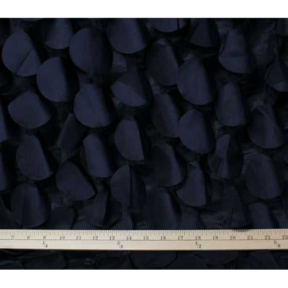 Tissu Taffetas Pétale Rond 54 Pouces de Large Vendu au Mètre (Noir)