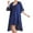 Blue, variant on AherBiu Satin Pajama Set for Women Sexy Sleeveless Sleep Dress Casual Knee Length Nightwear with Robe
