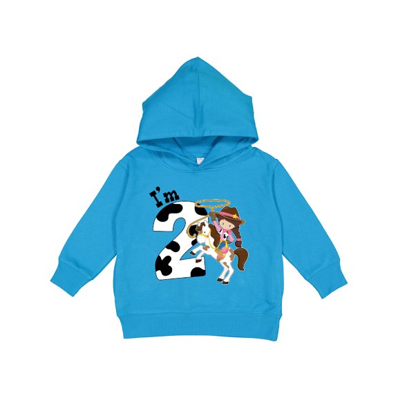 Inktastic I'm Two-cowgirl Riding Horse Birthday Toddler Hoodie
