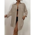 thumbnail image 6 of Bsubseach Fashion Swim Cover Ups for Women Button Down Long Sleeve Shirt Beach Outfits, 6 of 7