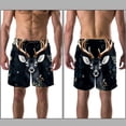 thumbnail image 3 of luoweisi Men's Beach Shorts Quick Dry Swim Trunks with Mesh Lining Jungle Elk L, 3 of 5